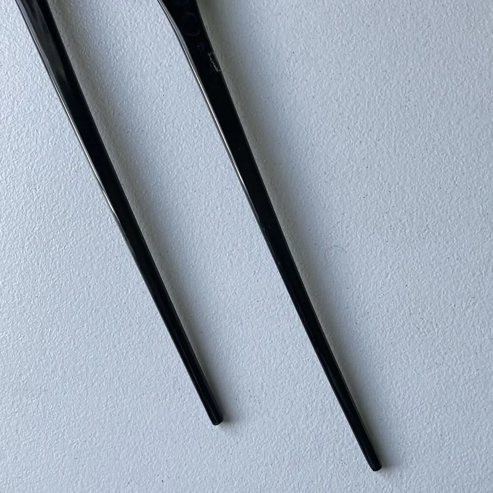 Ikea Vintage Salad Tongs Fork & Spoon Utensils Set Black Plastic 12.5